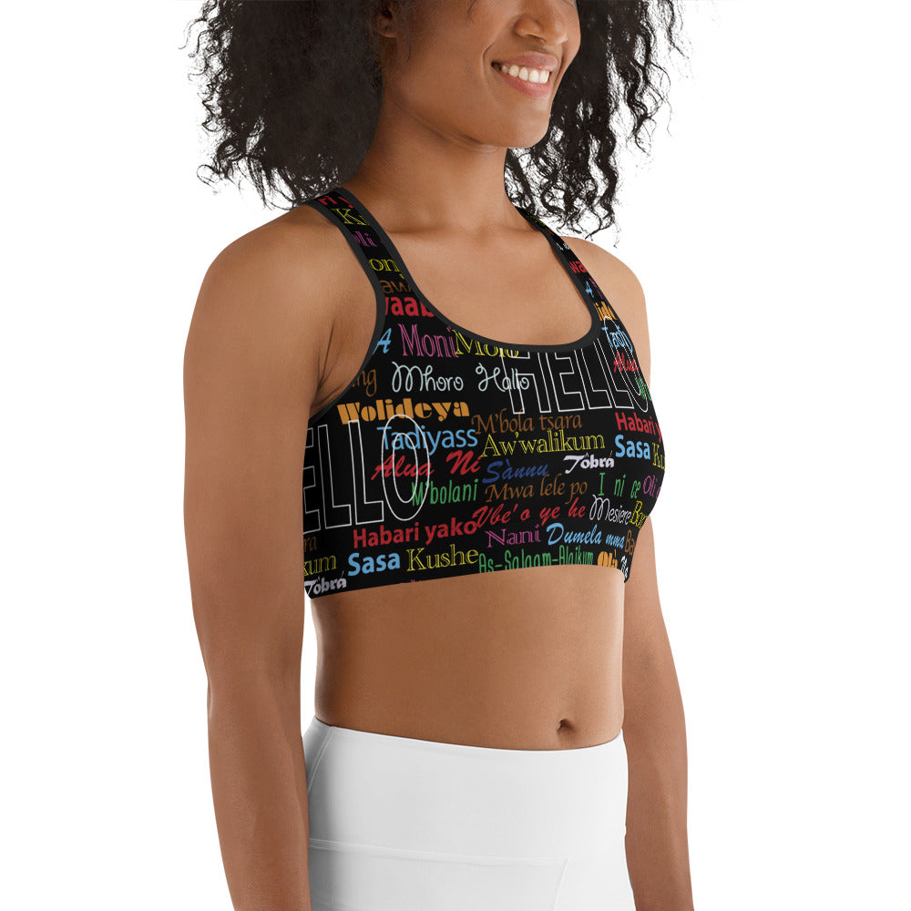 AfriBix Hello Print Sports Bra