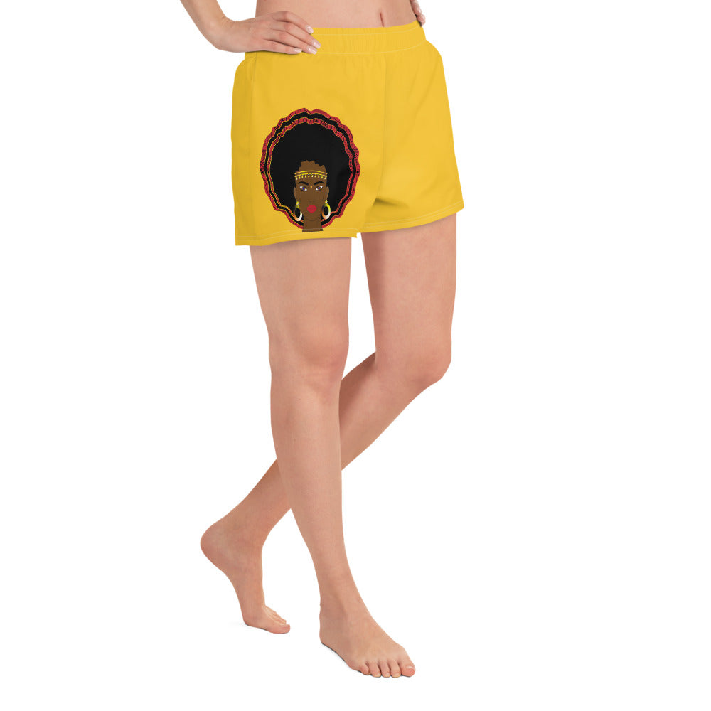 AfriBix Warrior Women's Athletic Shorts - Yellow