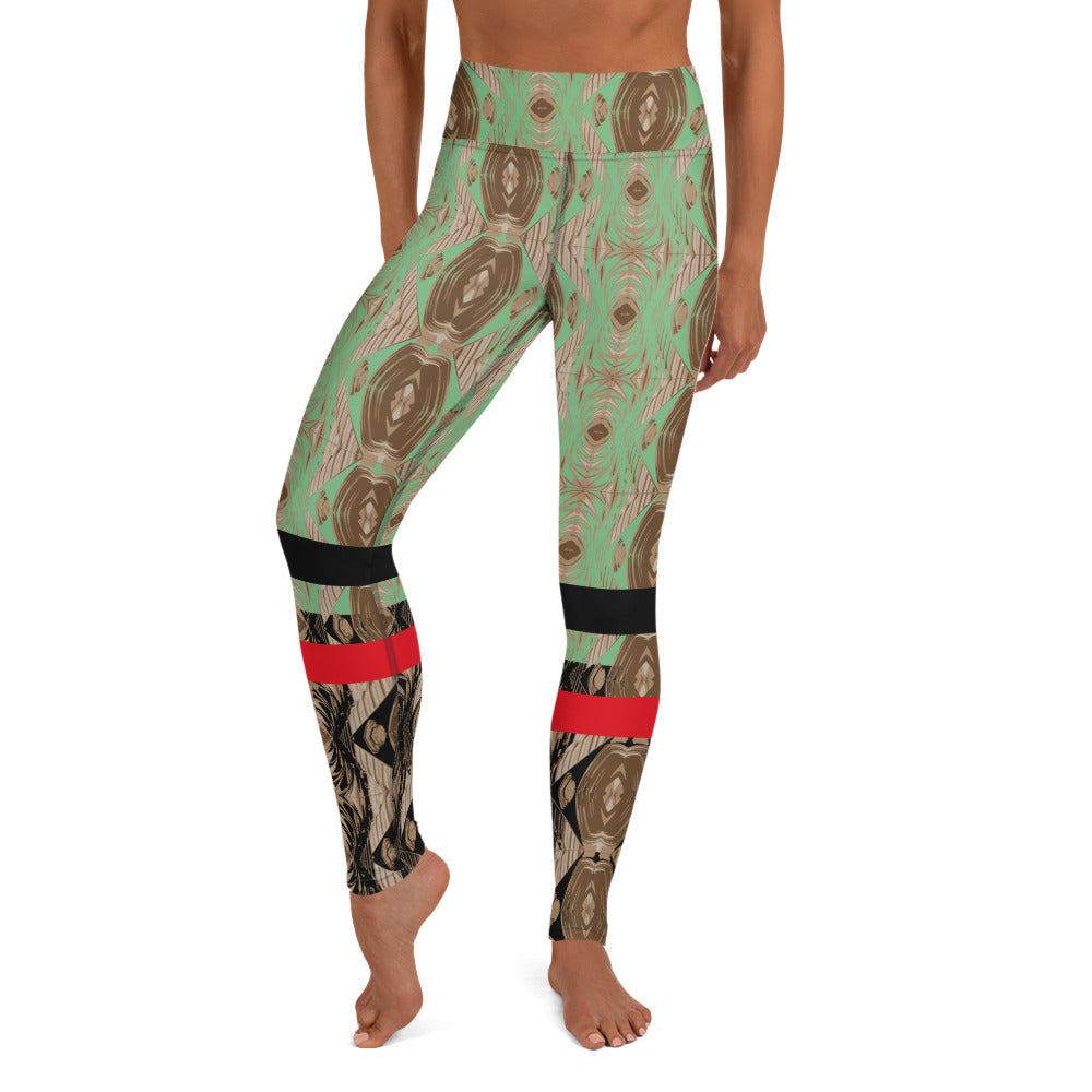 Cathedral Print Patch Leggings - Aqua