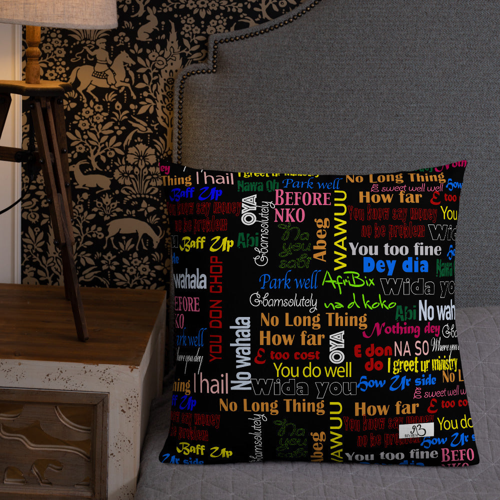 AfriBix Pidgin Print Premium Pillows