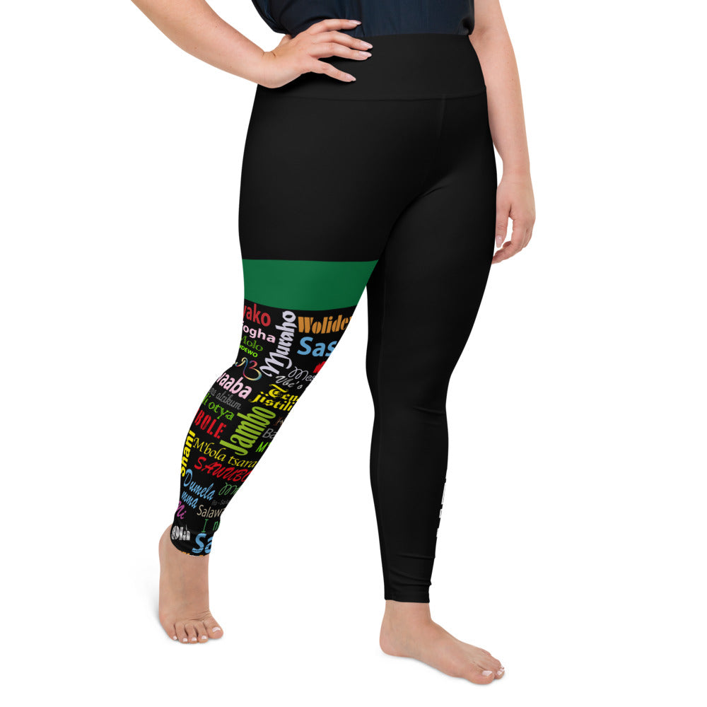 AfriBix Hello Print Plus Size High Waist Leggings