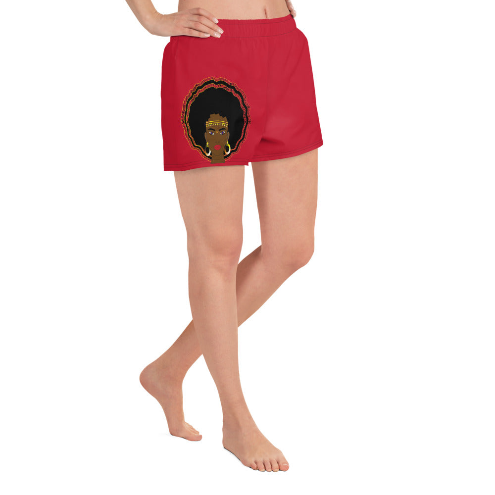 AfriBix Warrior Women's Athletic Shorts - Red