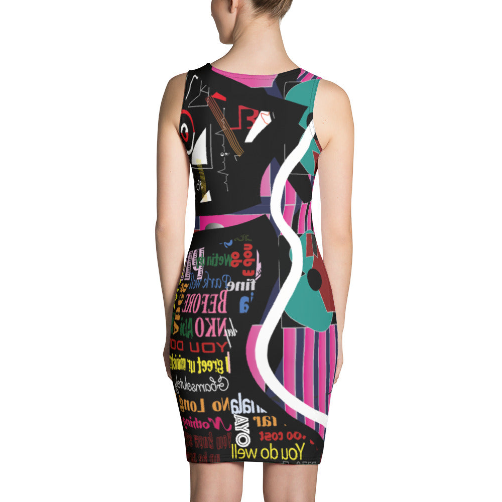 AfriBix Collage Body Con dress