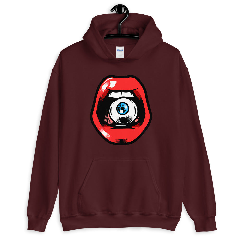 'Speak, I Can See You' Eye in Mouth Comfortable Unisex Hoodie