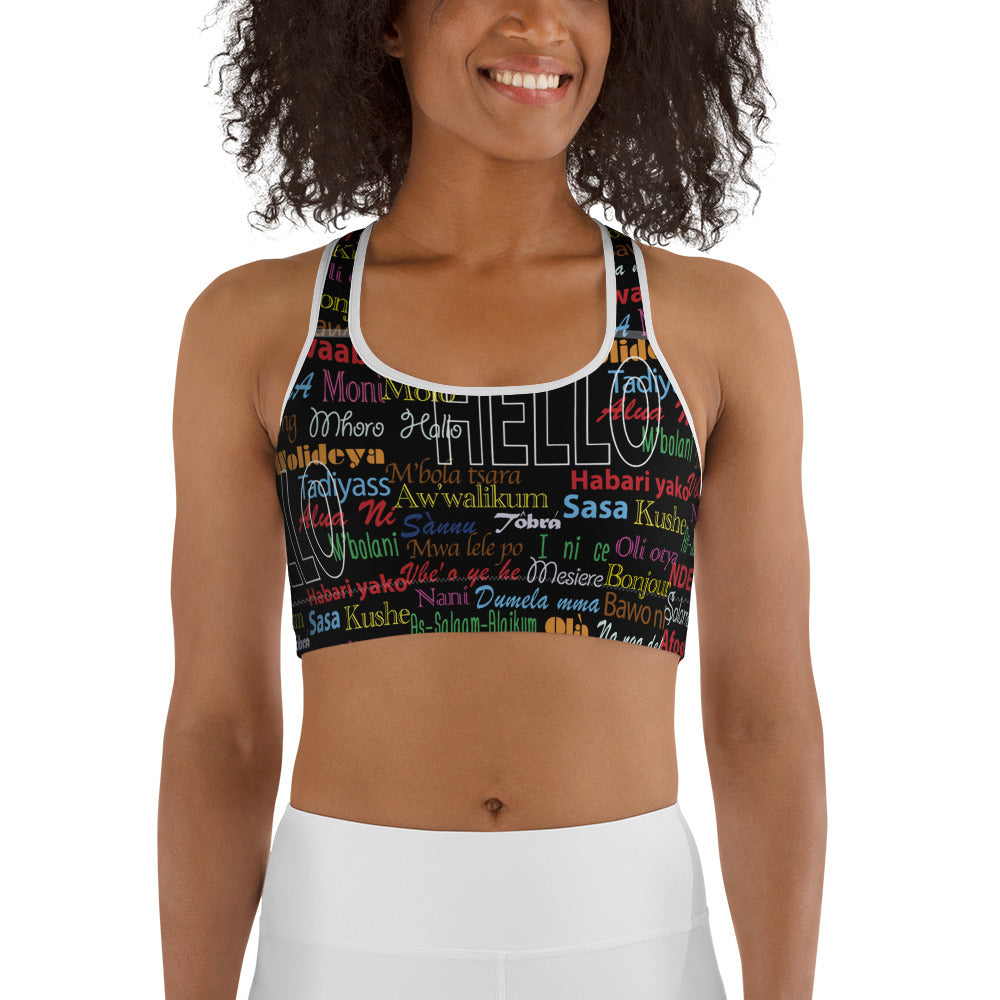 AfriBix Hello Print Sports Bra
