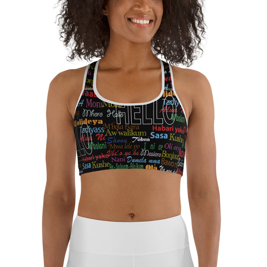 AfriBix Hello Print Sports Bra