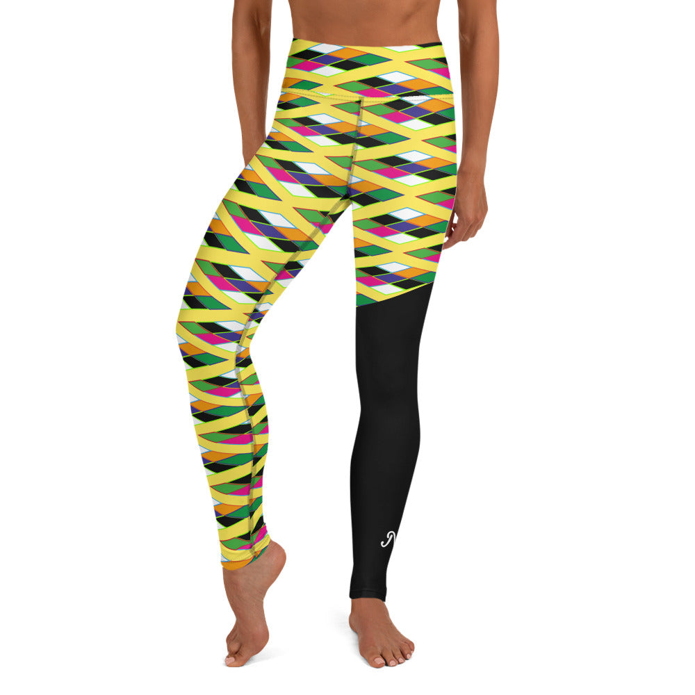 Pyramid Print Fringe Leggings - Sun
