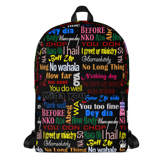 AfriBix Pidgin Print Laptop Backpack