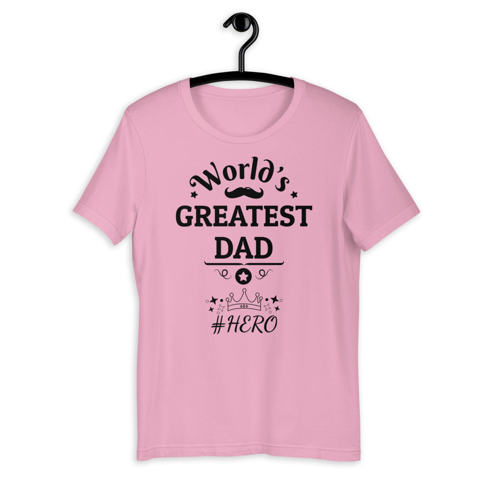 Worlds Greatest Dad Short-Sleeve Cotton Tshirt - Bright colours