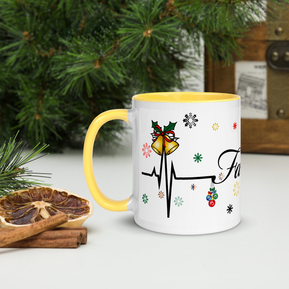 'Family Christmas' Two Toned Mug - White