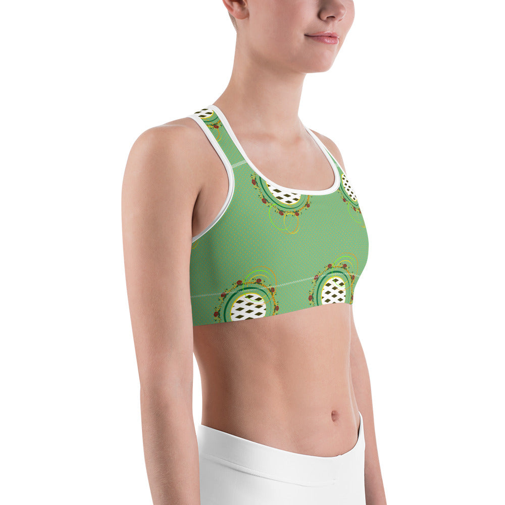 Adaeze Print Sports Bra - Aqua