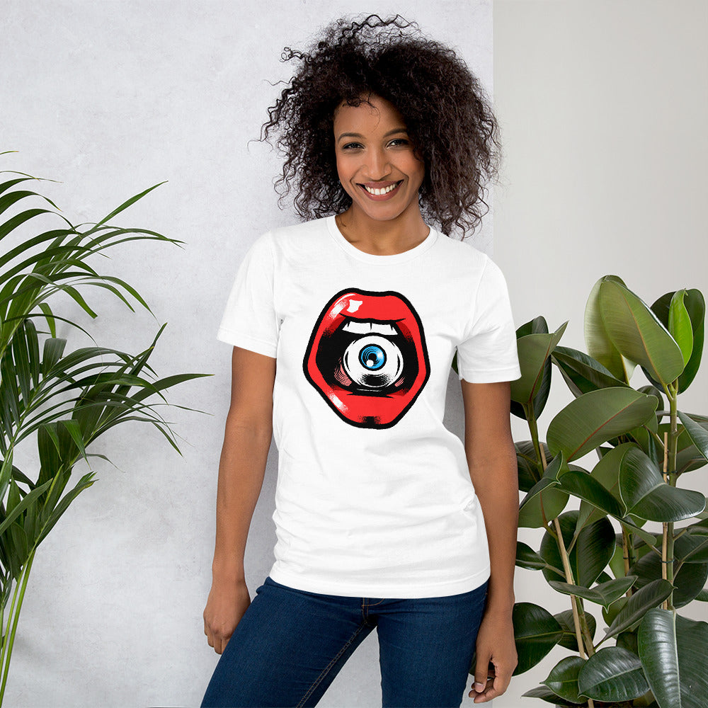 'Speak, I Can See You' Eye in Mouth Short-Sleeve Unisex T-Shirt