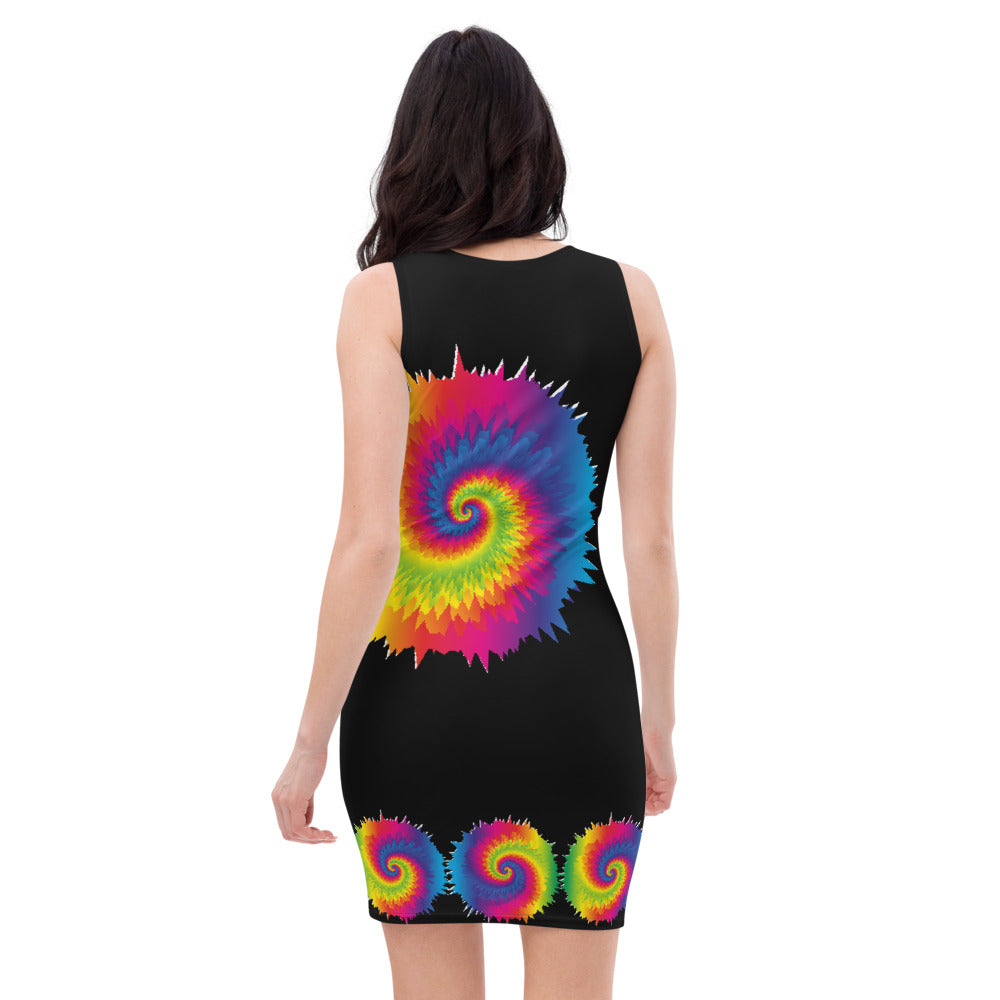 Star Crossed Galaxy Body Con Dress - Black