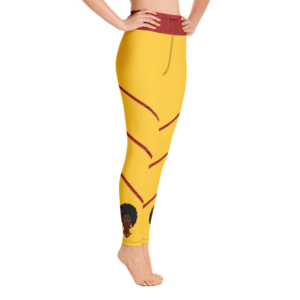 AfriBix Warrior Tribal Print Leggings - Sun