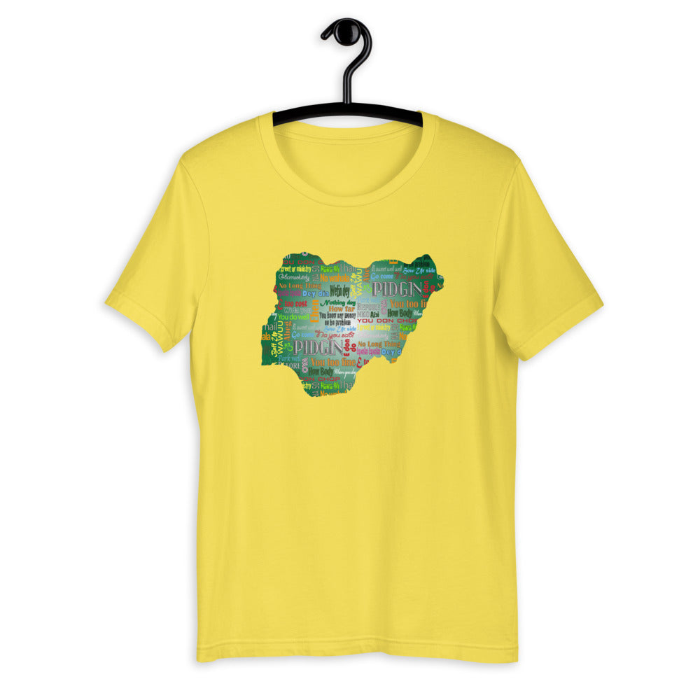 AfriBix Pidgin Print Naija Map Unisex T-Shirt