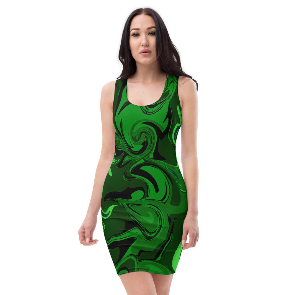 Emerald Marble Bodycon Dress