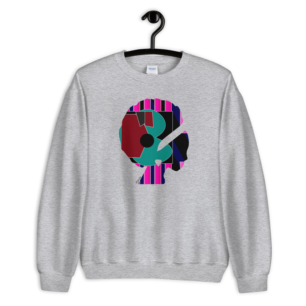 AfriBix Gallery Print Unisex Crew Neck Long Sleeve Pullover Sweatshirt