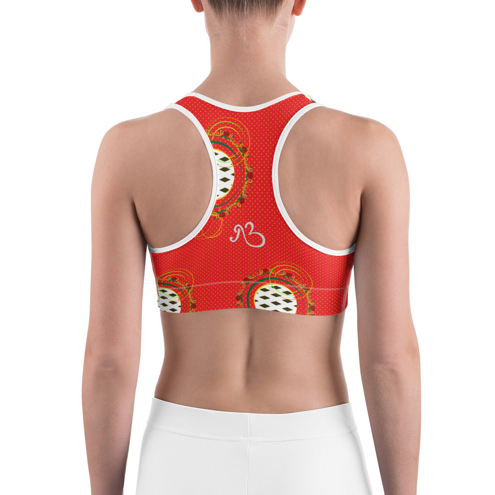Adaeze Print Sports Bra - Saffron