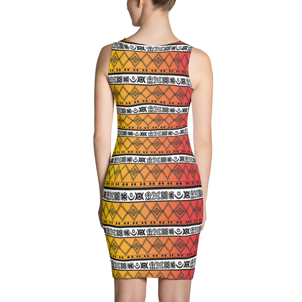 Heritage Print Body Con Dress
