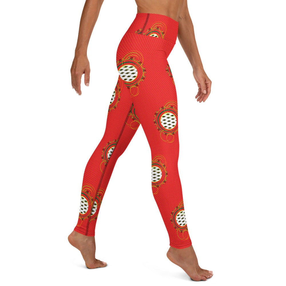 Adaeze Print Leggings - Scarlet