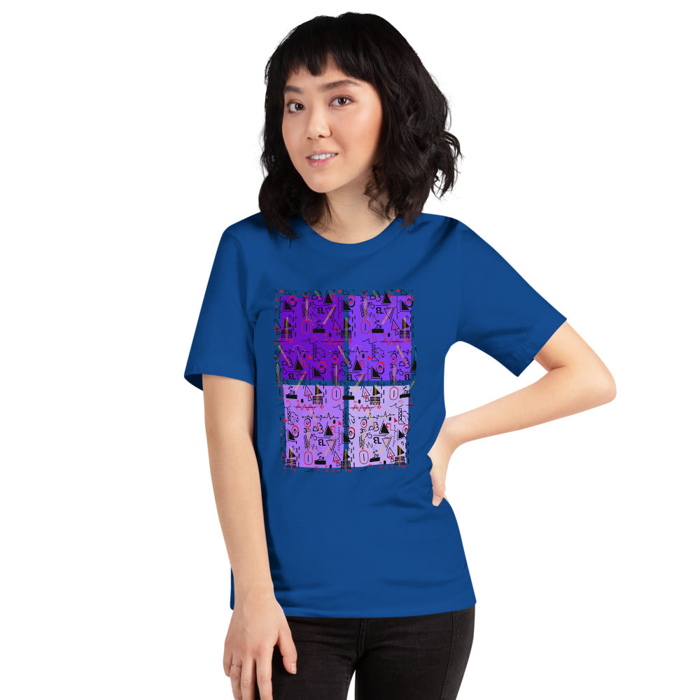 Linear Print Graphic Unisex T-Shirt