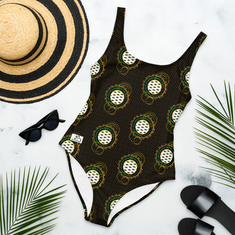 Adaeze Print One-Piece Swimsuit - Black
