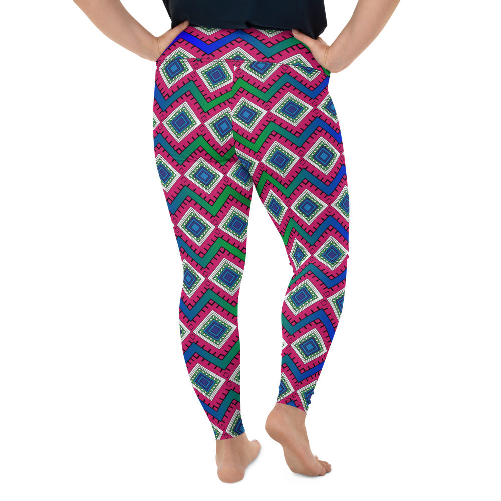 AfriBix Galaxy Quad Print Plus Size High Waist Leggings