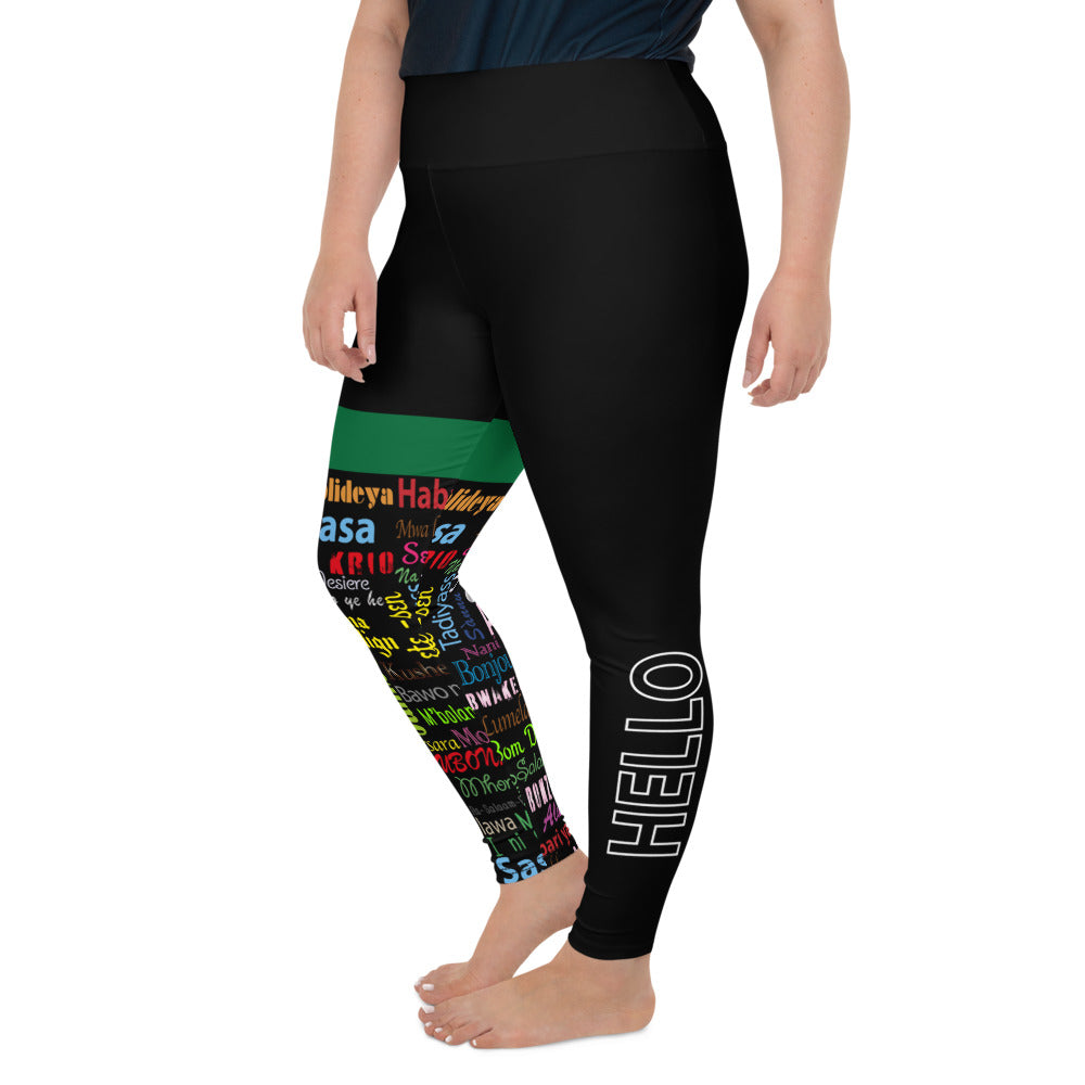 AfriBix Hello Print Plus Size High Waist Leggings