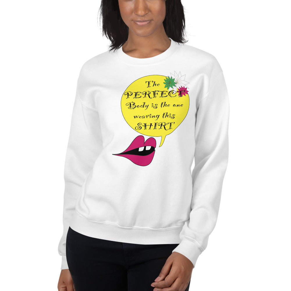 Perfect Body Women's Crew Neck Long Sleeve Pullover Sweatshirt
