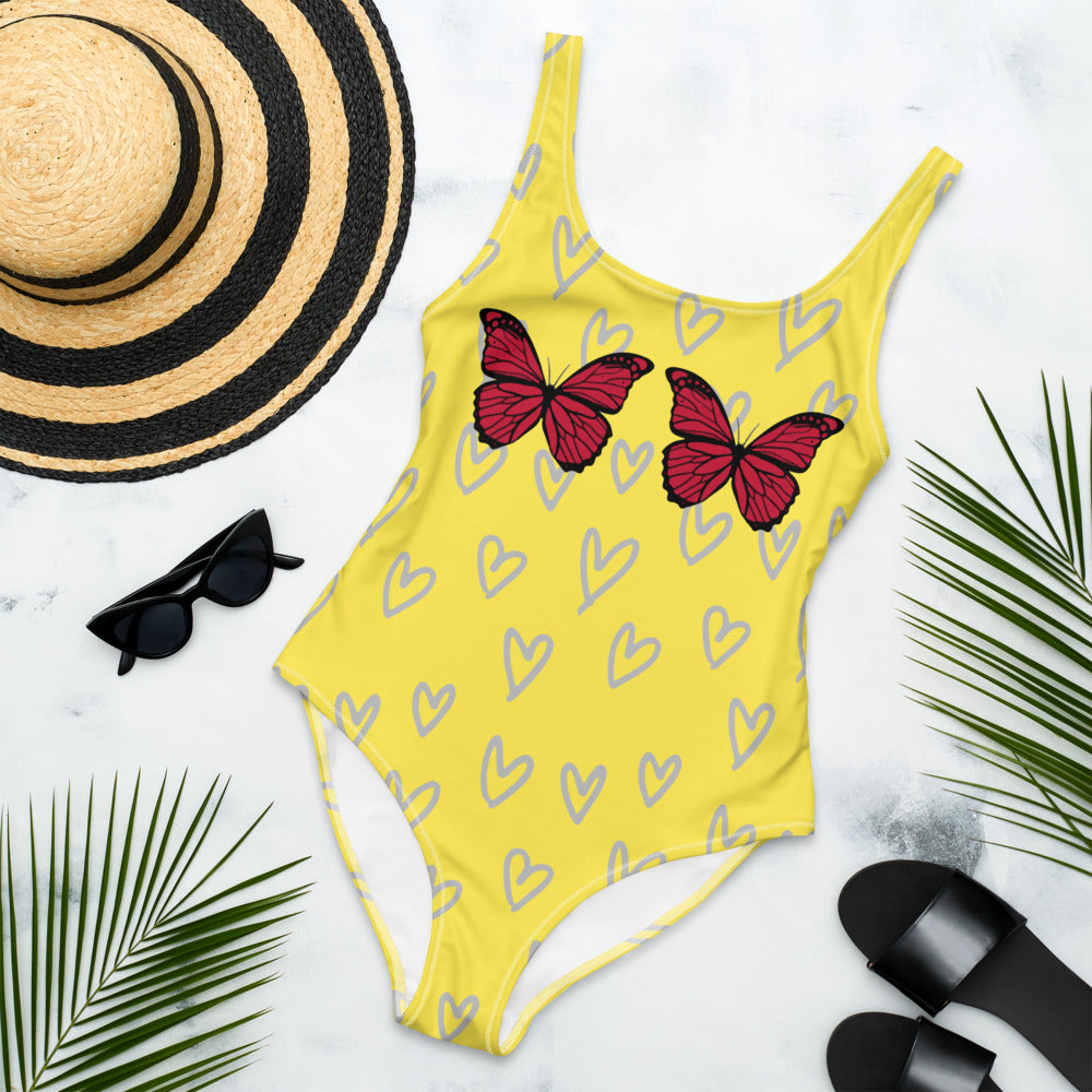 I heart Butterflies One-Piece Swimsuit