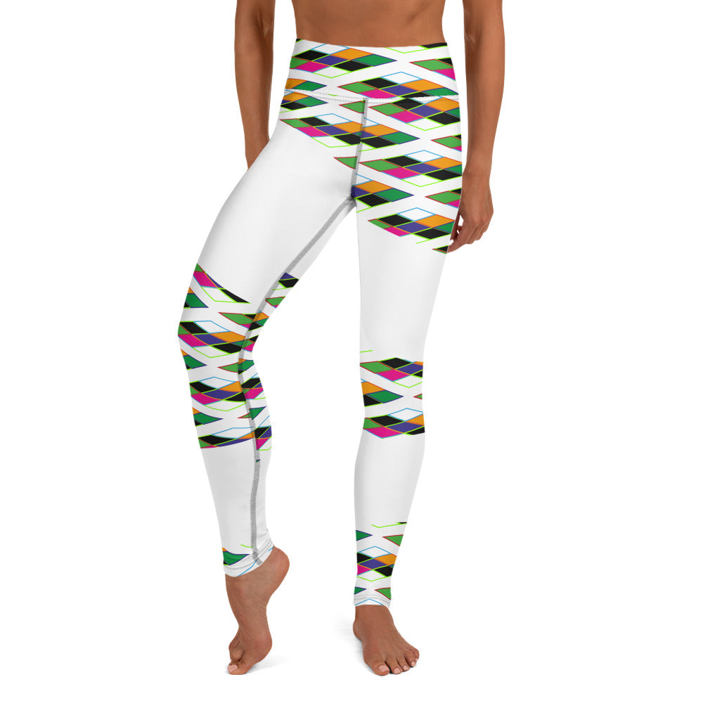 Pyramid Print Fringe Leggings - Snow