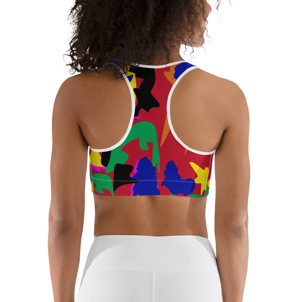 AfriBix Camo Print Sports Bra - Saffron