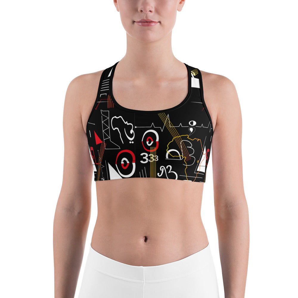 Linear Print Sports Bra