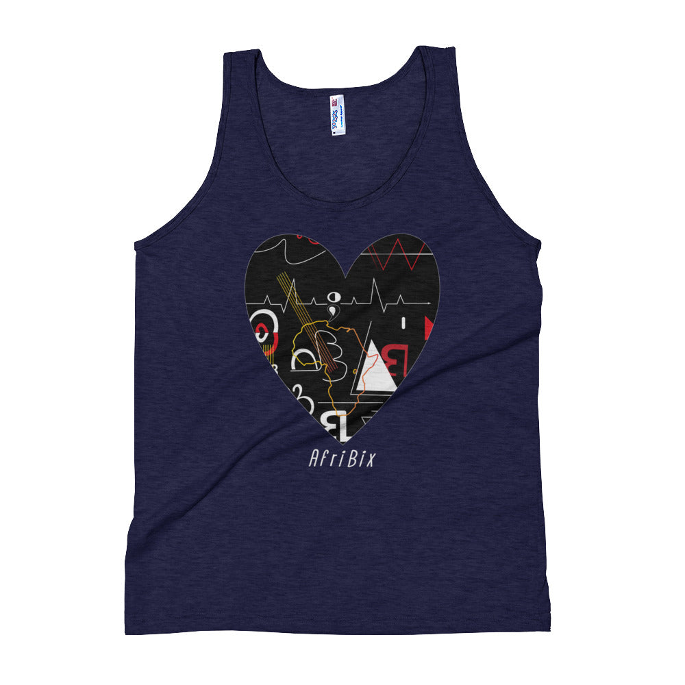 'Love' Linear Print Unisex Tank Top