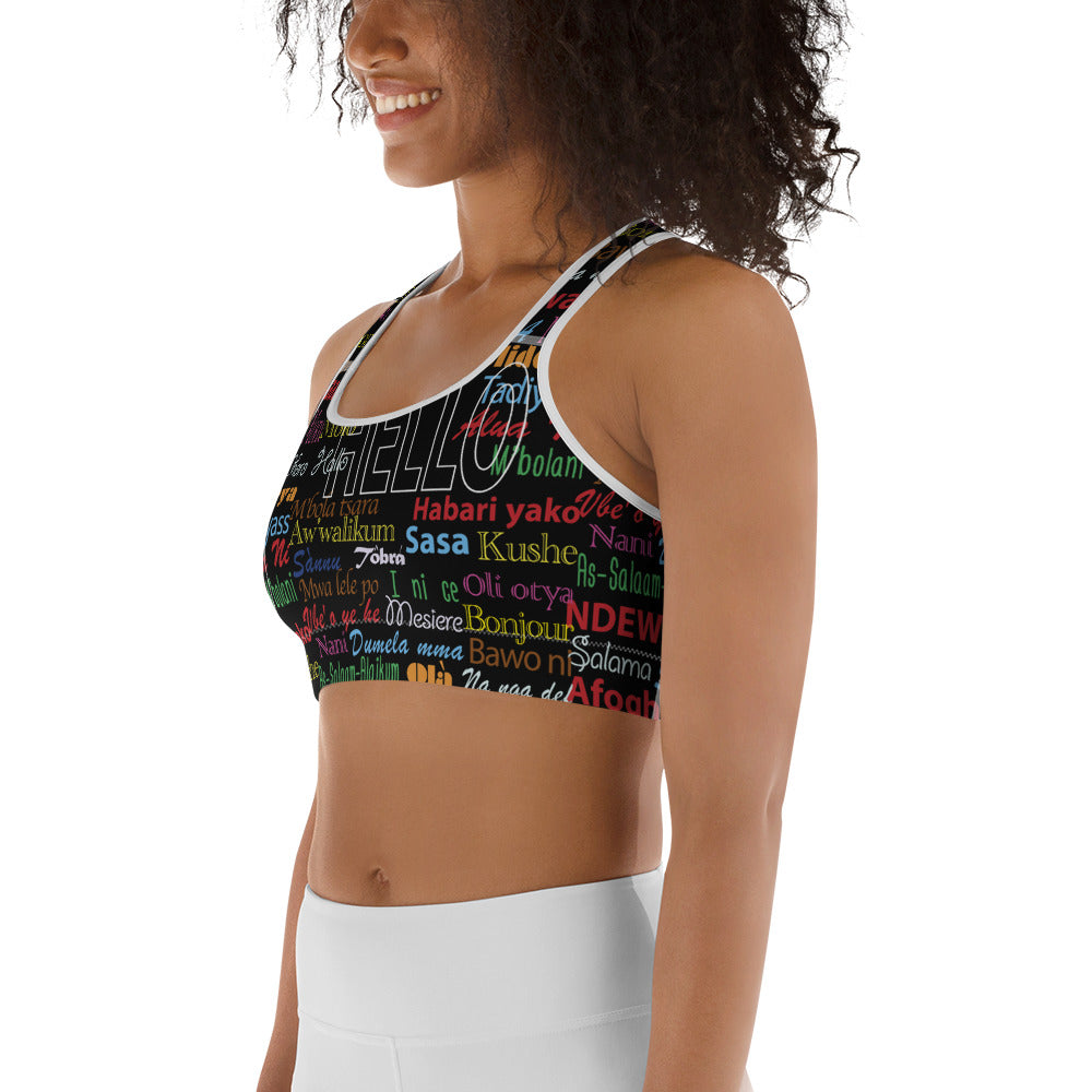 AfriBix Hello Print Sports Bra