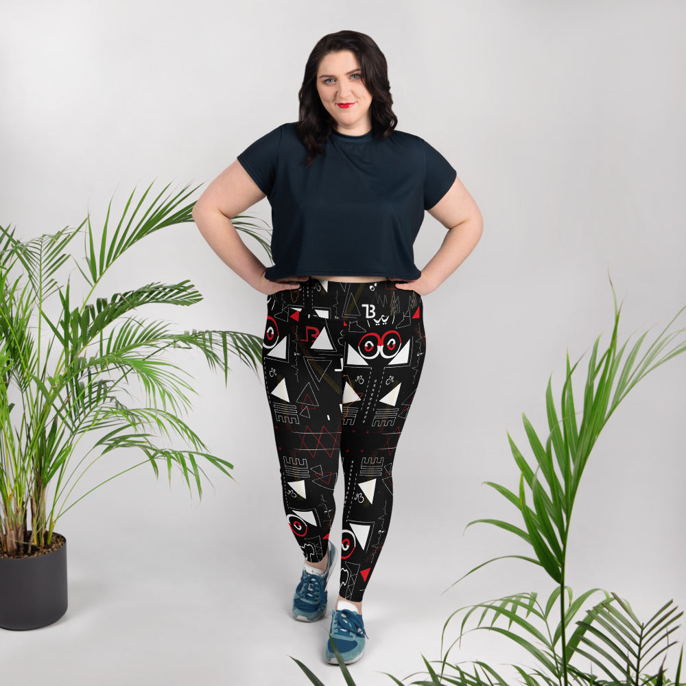 AfriBix Linear Plus Size High Waist Leggings