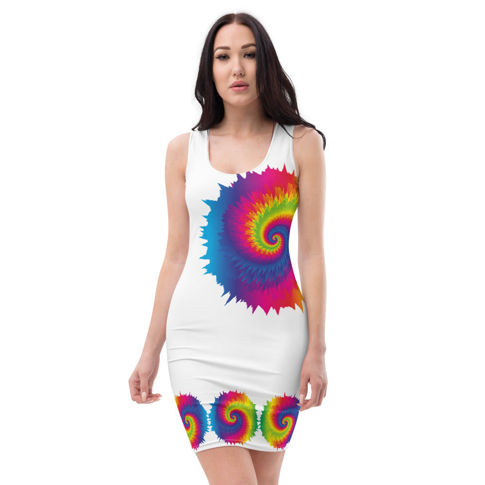 Star Crossed Galaxy Body Con Dress - White