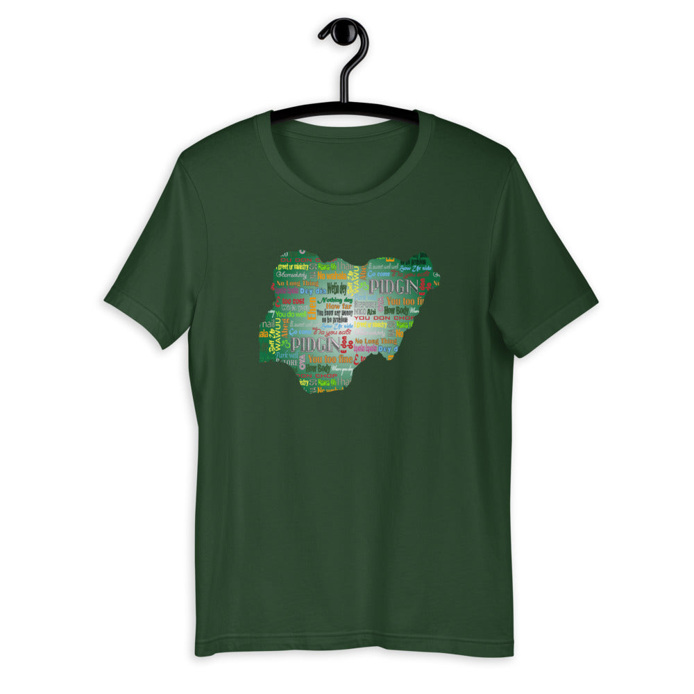 AfriBix Pidgin Print Naija Map Unisex T-Shirt