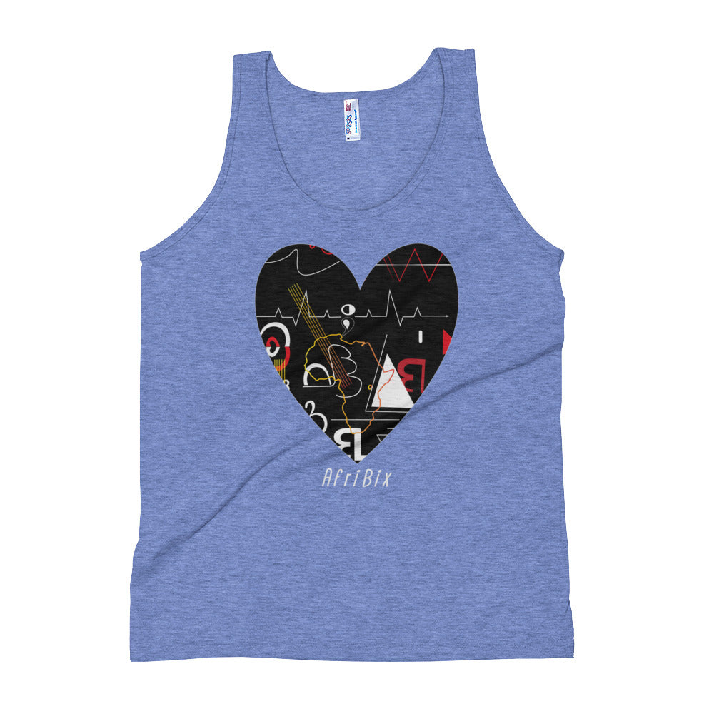 'Love' Linear Print Unisex Tank Top