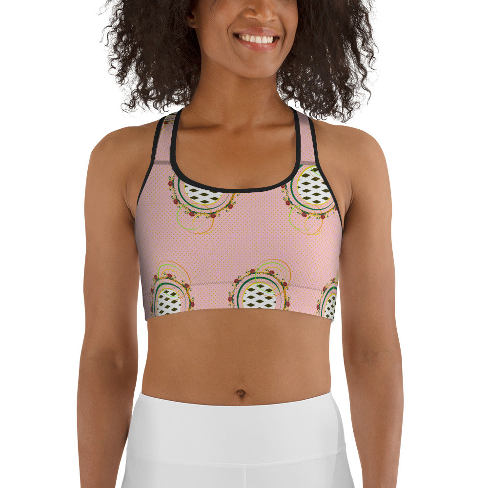 Adaeze Print Sports Bra - Coral