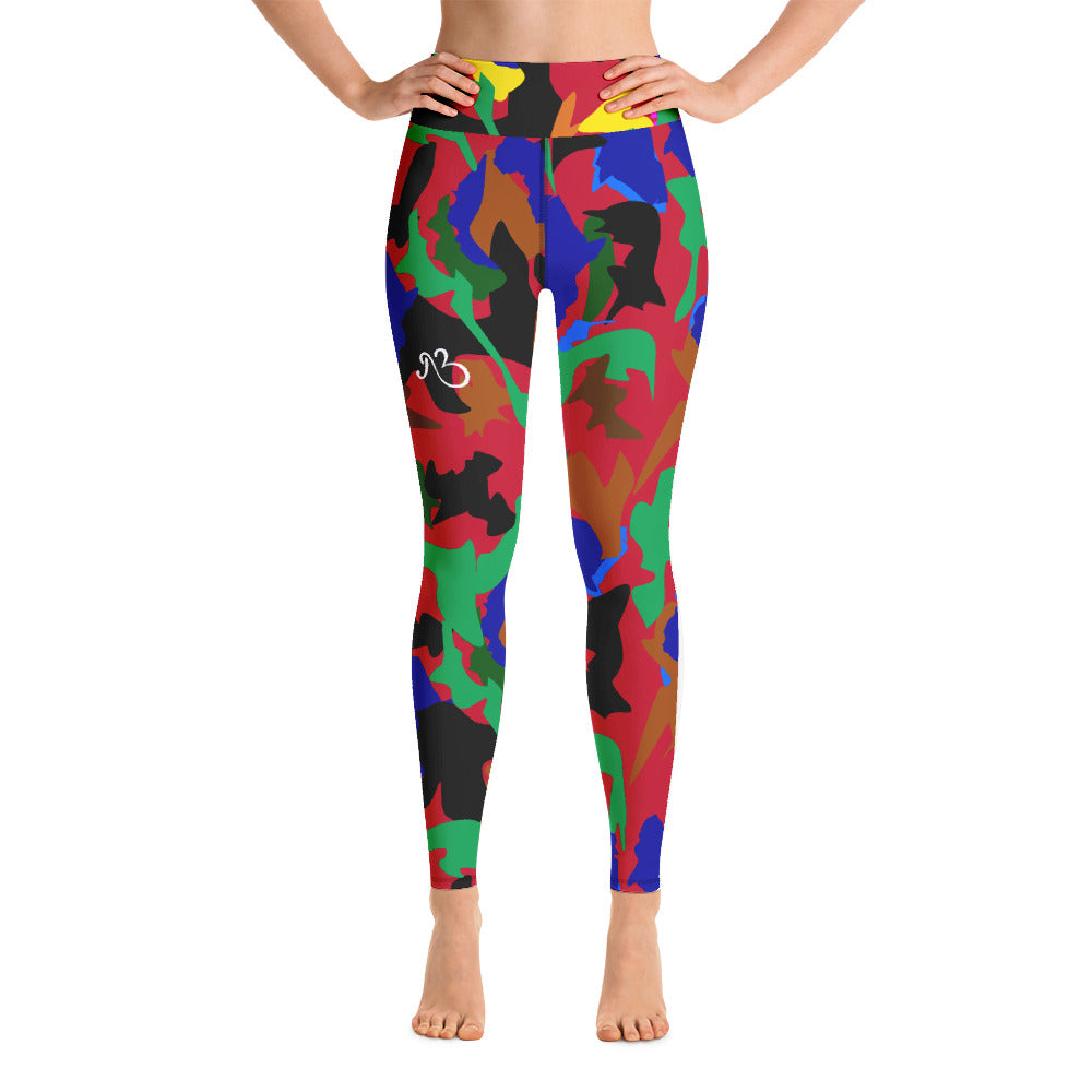 AfriBix Camo Print Leggings - Red