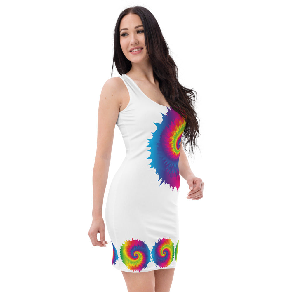 Star Crossed Galaxy Body Con Dress - White