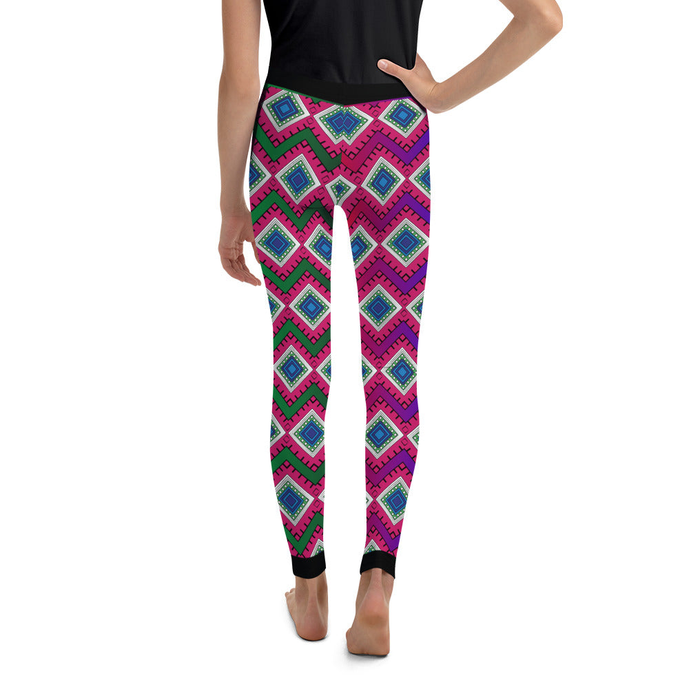 Quadrangle Print Youth Leggings