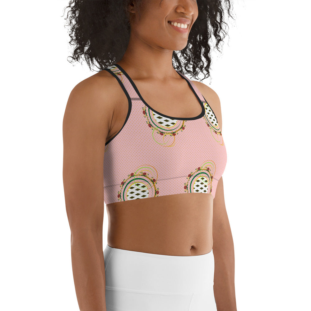 Adaeze Print Sports Bra - Coral