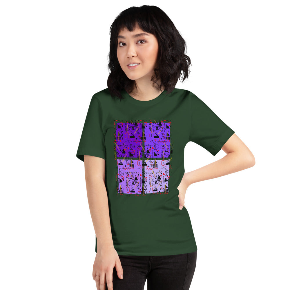 Linear Print Graphic Unisex T-Shirt