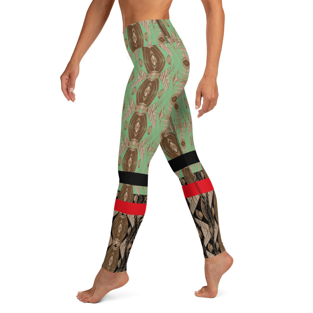 Cathedral Print Patch Leggings - Aqua