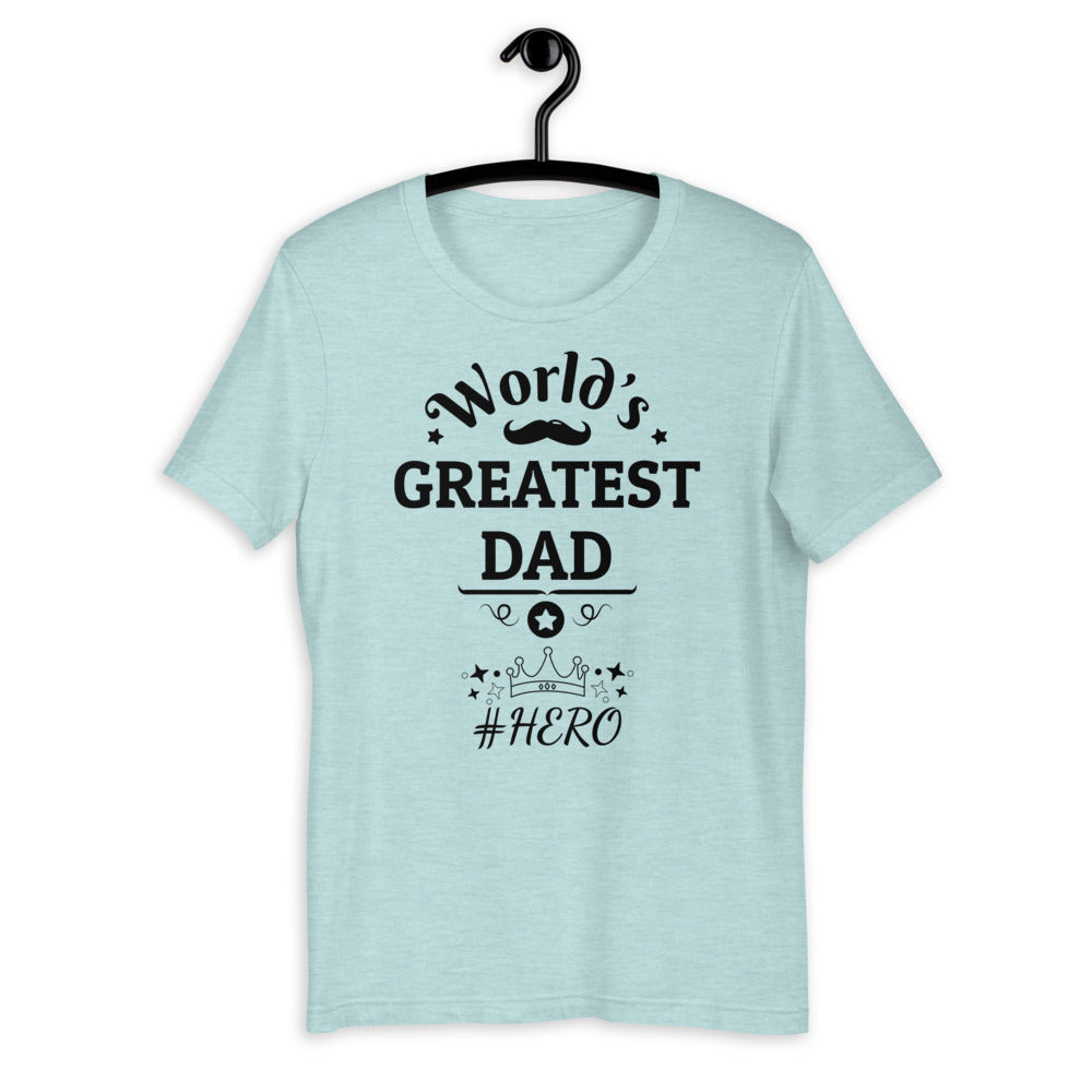 Worlds Greatest Dad Short-Sleeve Cotton Tshirt - Bright colours