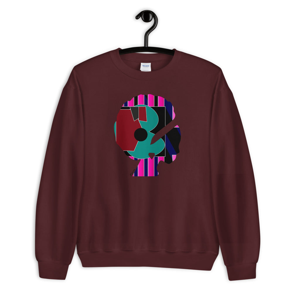 AfriBix Gallery Print Unisex Crew Neck Long Sleeve Pullover Sweatshirt