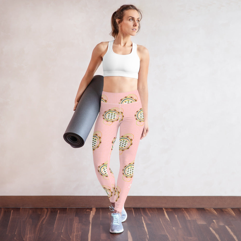 Adaeze Print Leggings - Coral