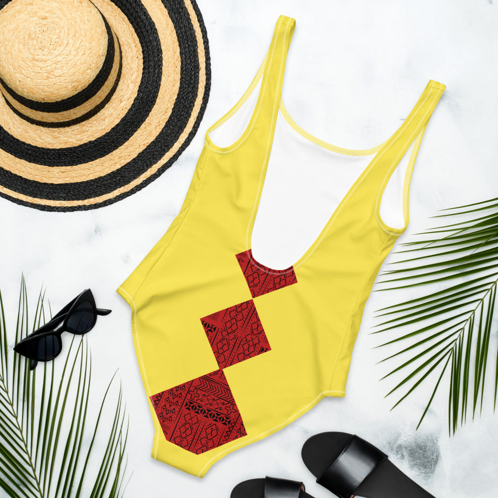 AfriBix Warrior African Queen One-Piece Swimsuit - Yellow